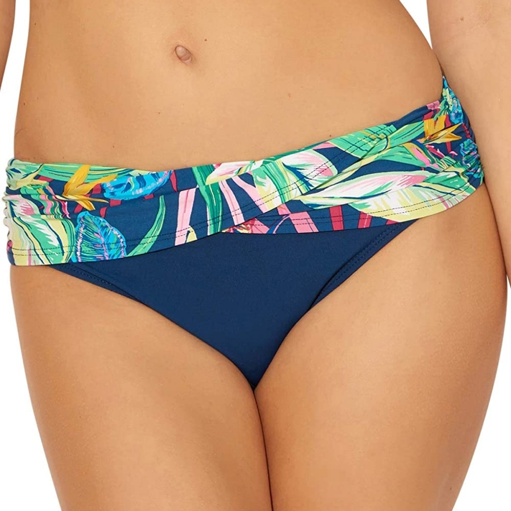 NWT BLEU ROD BEATTIE IT'S A JUNGLE OUT THERE BANDED HIPSTER BIKINI BOTTOM SZ 10